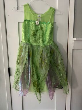 Disney Tinker Bell Costume Lime Green Fairy Costume with Iridescent Skirt
